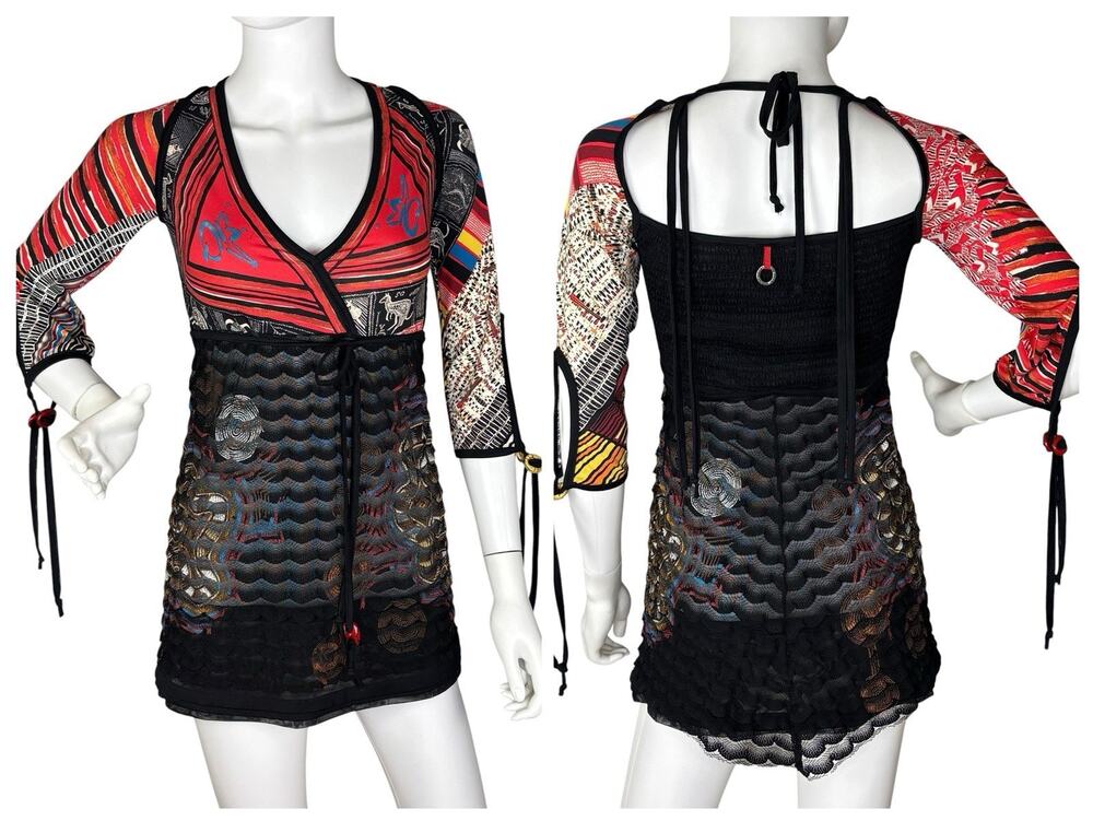 Save The Queen Tunic Babydoll Top Graphic Art Avant Garde Y2K Italy Size M